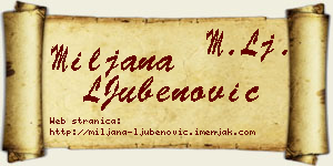 Miljana LJubenović vizit kartica